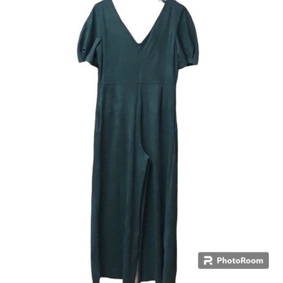 Pantsuit Lucia Wide Leg Raw Hem Emerald Green Medium LYSSE New York New - Picture 5 of 7